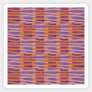 Contemporary Retro Orange Pink Purple Abstract Fibres Pattern Sticker